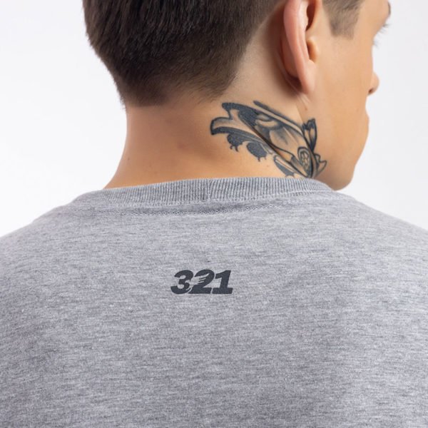 Camiseta 321 SPORTS falcão mescla cinza clara